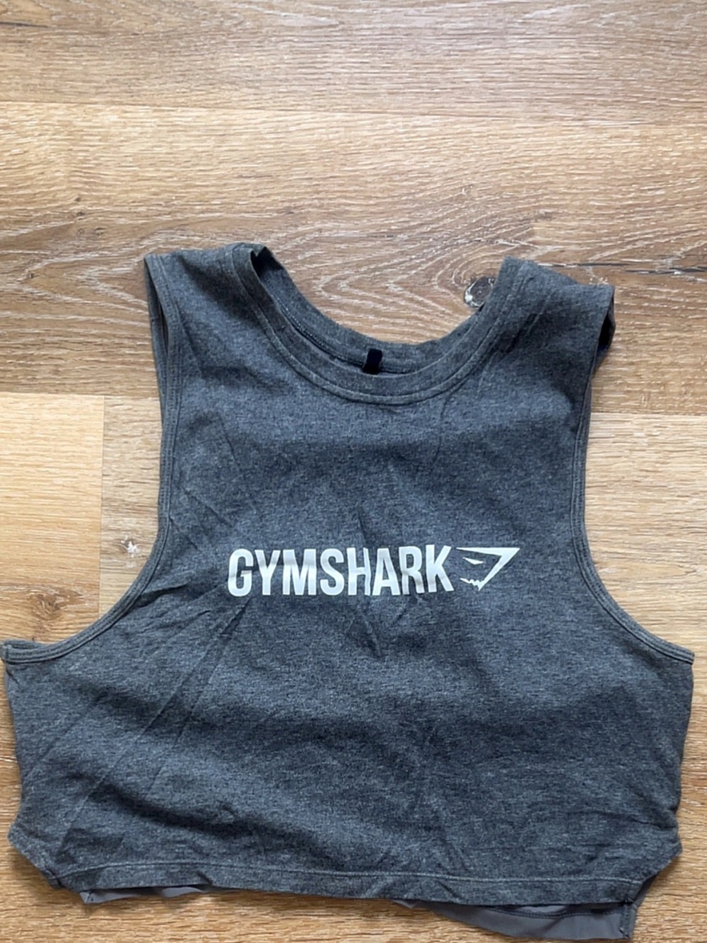 Gymshark Charcoal Gray Cropped Tank with Logo
